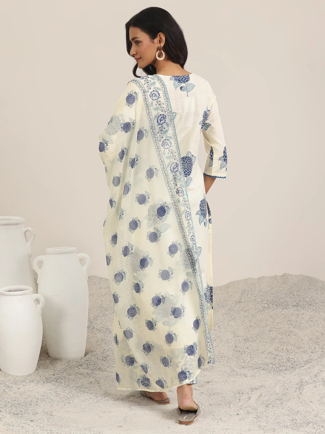 Cerulean Bloom Artisan Rayon Suit Set