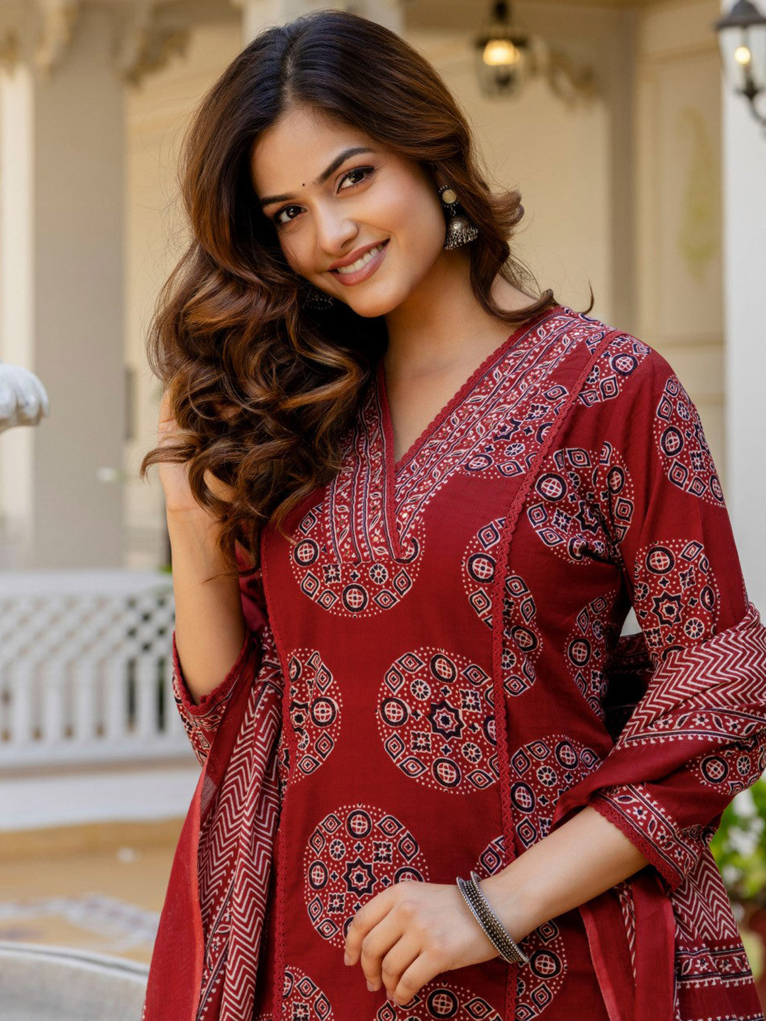 Cotton Printed Kurti Pant Dupatta Set
