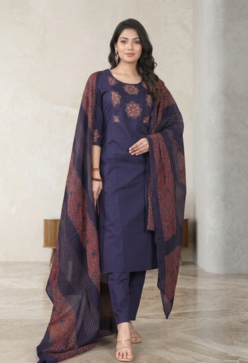 Midnight Royale Handcrafted Kurta Set with Statement Dupatta
